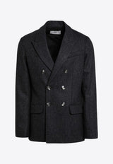 AMI PARIS Wool Double-Breasted Jacket Gray HBV217WV0058/P_AMI-061