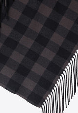 Destin Checked Wool-Blend Shawl Gray HEDFRITHWO/P_DESSR-PE