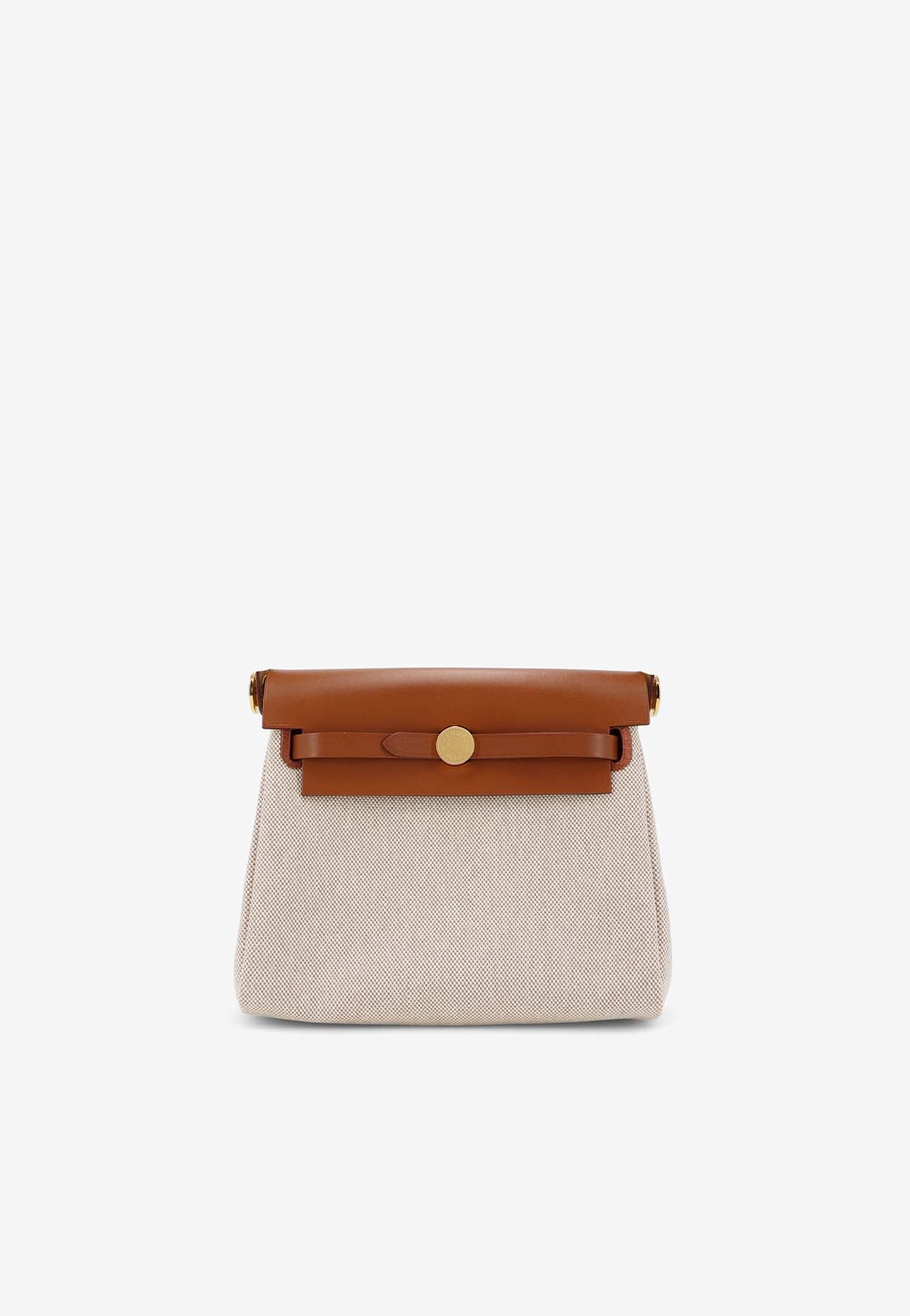 Mini Herbag Zip 20 in Bleu Riviera Toile and Noir Hunter Leather with Palladium Hardware main image 0
