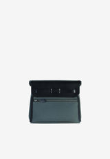 Mini Herbag Zip 20 in Vert Mangrove Canvas and Hunter Leather with Palladium Hardware