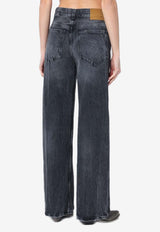 Haikure Winona Straight-Leg Faded Jeans Black HEW03300DF119DE/Q_HAIKU-L0790