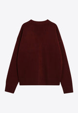 AMI PARIS Ami De Coeur Wool Cardigan Burgundy HKC371KN0071/R_AMI-692