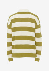 AMI PARIS Ami De Coeur Striped Cardigan Multicolor HKC390.KN0153_GREEN MULT