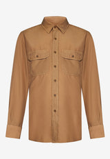 Tom Ford Long-Sleeved Shirt HME001-FMG002S24 JB783 Brown