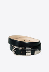 Déhanche Hollyhock Leather and Silver Belt Black HOLLY-S_BLACK