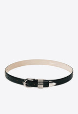 Déhanche Hollyhock Leather and Silver Belt Black HOLLY-S_BLACK