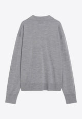AMI PARIS Ami De Coeur Wool Polo Sweater Gray HPL406KN0066/R_AMI-050
