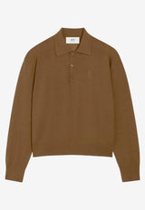 AMI PARIS Ami De Coeur Polo Sweater Brown HPL406.KN0066_BROWN