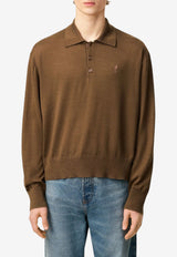 AMI PARIS Ami De Coeur Polo Sweater Brown HPL406.KN0066_BROWN