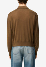 AMI PARIS Ami De Coeur Polo Sweater Brown HPL406.KN0066_BROWN