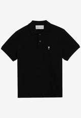 AMI PARIS Ami De Coeur Polo T-shirt Black HPL411760/S_AMI-045