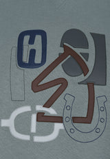 "H Puzzle" Print Pullover Sweatshirt