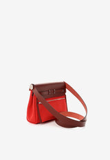Mini Herbag Zip Retourne 20 in Rouge Piment Military Toile and Rouge H Hunter with Palladium Hardware