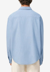 AMI PARIS Ami De Coeur Long-Sleeved Boxy Shirt Light Blue HSH822.CO0221_BLUE