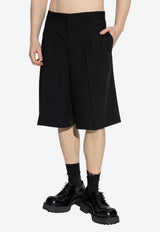 AMI PARIS Tailored Wool Shorts Black HSO827.WV0194_BLACK