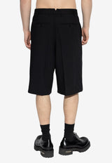 AMI PARIS Tailored Wool Shorts Black HSO827.WV0194_BLACK