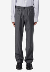 AMI PARIS Elastic-Waist Wool Pants Gray HTR226.WV0023_ANTHRACITE
