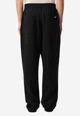 AMI PARIS Elastic Waist Linen-Blend Pants Black HTR868.VI0052_BLACK