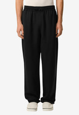 AMI PARIS Elastic Waist Linen-Blend Pants Black HTR868.VI0052_BLACK