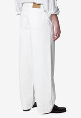 AMI PARIS Logo Patch Balloon-Fit Jeans Cream HTR871.DE0126_CREAM