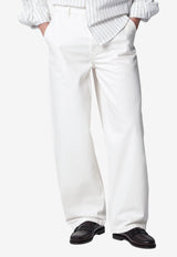 AMI PARIS Logo Patch Balloon-Fit Jeans Cream HTR871.DE0126_CREAM
