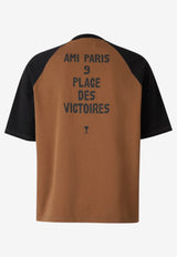 AMI PARIS Place Des Victoires T-shirt Brown HTS350.726_BROWN MULT