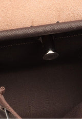 Hermès Mini Herbag Zip 20 in Ebene Toile and Hunter Leather with Palladium Hardware