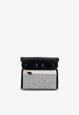 Hermès Mini Herbag Zip 20 in Ecru and Black Toile and Black Hunter Leather MHZ20EBTBHLGHW