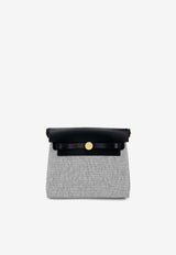 Hermès Mini Herbag Zip 20 in Ecru and Black Toile and Black Hunter Leather MHZ20EBTBHLGHW