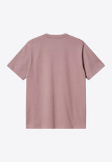 Carhartt Wip Hudson Logo T-shirt Mauve I035140CO/R_CARH-1XF