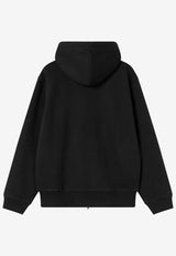 Carhartt Wip Active Logo Zip-Up Hooded Sweatshirt Black I035602CO/R_CARH-8906