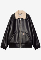 Carhartt Wip Shepton Faux Leather Zip-Up Jacket Black I035974PL/S_CARH-1LMXX