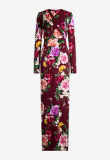 Dolce & Gabbana Silk Floral Print Maxi Dress Multicolor I6KO3W FU1ME V8433