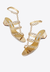 Aquazzura Infinity Chain 35 Leather Sandals ICHMIDS0-SSY-SOG Gold