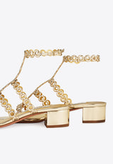Aquazzura Infinity Chain 35 Leather Sandals ICHMIDS0-SSY-SOG Gold