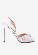 Aquazzura Italian Flirt 105 Crystal-Embellished Sandals IFTHIGS0-NMECCC SILVER