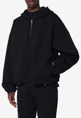 Represent Initial Zip-Up Hooded Sweatshirt Black INM414CO/R_REPRE-001