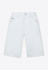 Moschino Logo Patch Bermuda Shorts White J0341 0227 0001