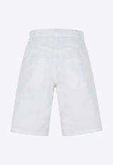 Moschino Logo Patch Bermuda Shorts White J0341 0227 0001