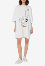 Moschino Goose Print Oversized T-shirt Dress White J0451 5542 1001