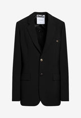 Moschino Single-Breasted Buttoned Jacket Black J05170524/Q_MOSCH-3555