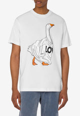 Moschino Goose Print Jersey T-shirt White J0711 5241 1001
