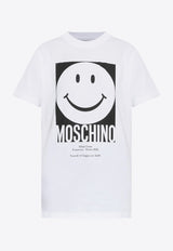 Moschino Smiley Logo Print T-shirt White J0716 0541 1001