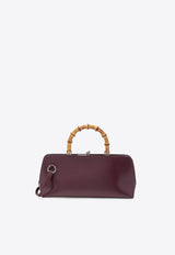 Jil Sander Small Goji Bamboo Calf Leather Handbag Burgundy J07ZH0042P5356/R_JILSA-505