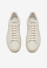 Tom Ford Warwick Leather Low-Top Sneakers Cream J1507-LCL045L 3WW06
