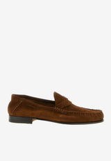Tom Ford Suede Loafers with Twisted-Straps Brown J1528-LCL534N EDA