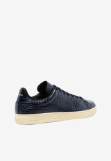 Tom Ford Warwick Croc-Embossed Leather Sneakers Navy J1591-LCL529L UWD