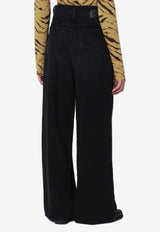 GANNI Washed-Effect Baggy Jeans Black J18536987/R_GAN-055