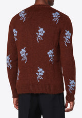 Jil Sander Floral Intarsia Alpaca and Wool Sweater Orange J22GP0259J14786/R_JILSA-244