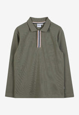 Hugo Boss Kids Boys Long-Sleeved Polo T-shirt Green J52333/724_GREEN